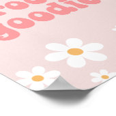 Retro Daisy Pink boho Groovy Goodies Party Sign Poster (Hoek)