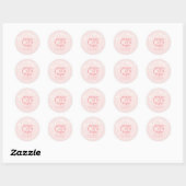 Retro Daisy Pink boho Peace Love Baby shower Ronde Sticker (Vel)