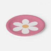 Retro Daisy Pink Classic Papieren Bordje (Gekanteld)