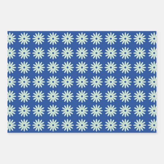 Retro Daisy Print Inpakpapier Vel (Voorkant 2)