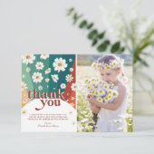 Retro Daisy Rainbow Birthday Bedankt (Staand voorkant)