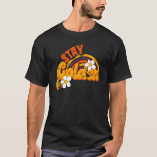 Retro Daisy Rainbow Blijf Golden Summer Pos T-shirt
