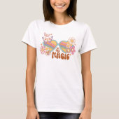 Retro Daisy, Rainbow en Butterflies Quote T-Shirt (Voorkant)