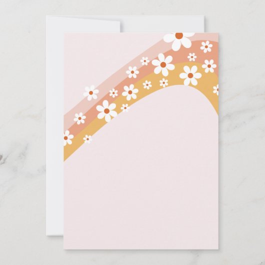 Retro daisy regenboog eerste verjaardag kaart (Achterkant)