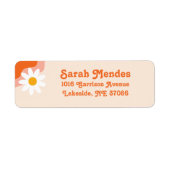 Retro Daisy Return Address Label (Voorkant)