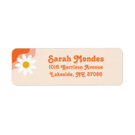 Retro Daisy Return Address Label