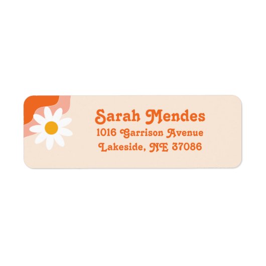 Retro Daisy Return Address Label (Voorkant)