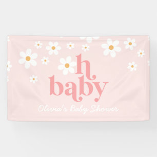 Retro Daisy Roze boho Baby Shower Spandoek