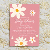 Retro daisy roze boho desert baby shower kaart