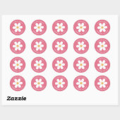 Retro daisy roze boho return address label (Vel)