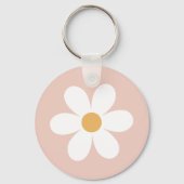 Retro daisy roze boho sleutelhanger (Voorkant)