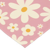 Retro daisy roze boho woestijn roze korte tafelloper (Hoek)