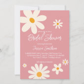 Retro daisy roze boho woestijn roze vrijgezellenfe kaart (Voorkant)