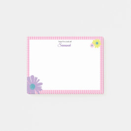 Retro Daisy roze geïllustreerd Post-it® Notes