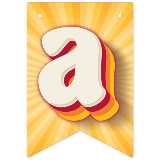 Retro Daisy Sunburst Geel 1e Verjaardag Banner | (Tweede vlag)