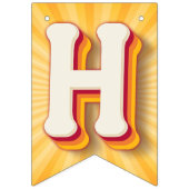 Retro Daisy Sunburst Geel 1e Verjaardag Banner | (Eerste vlag)