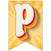 Retro Daisy Sunburst Geel 1e Verjaardag Banner | (Derde vlag)