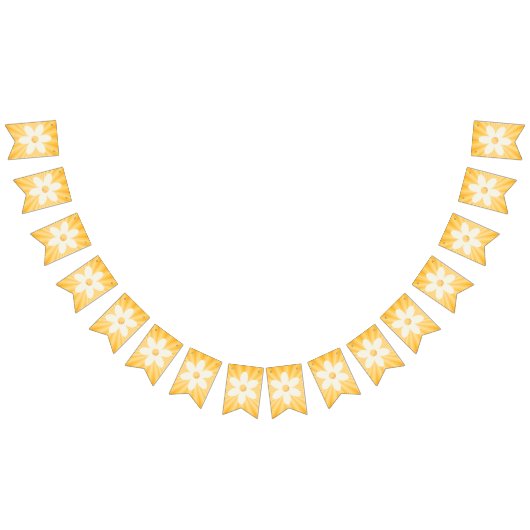 Retro Daisy Sunburst Gele Bunting Vlaggen | groovy Vlaggetjes (Alle)
