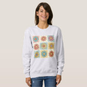 Retro Daisy Sweatshirt – Cute Floral Shirts (Voorkant volledig)