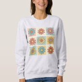 Retro Daisy Sweatshirt – Cute Floral Shirts (Voorkant)