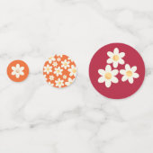 Retro Daisy Table Confetti | Groovy Floral Party S (Achterkanten)