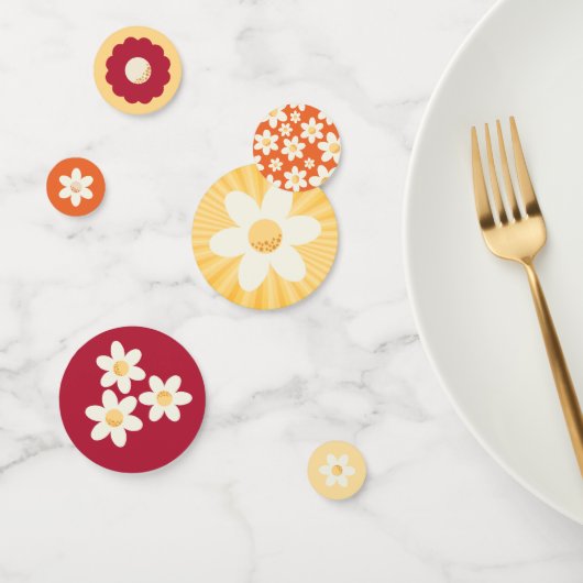 Retro Daisy Table Confetti | Groovy Floral Party S (Groep)