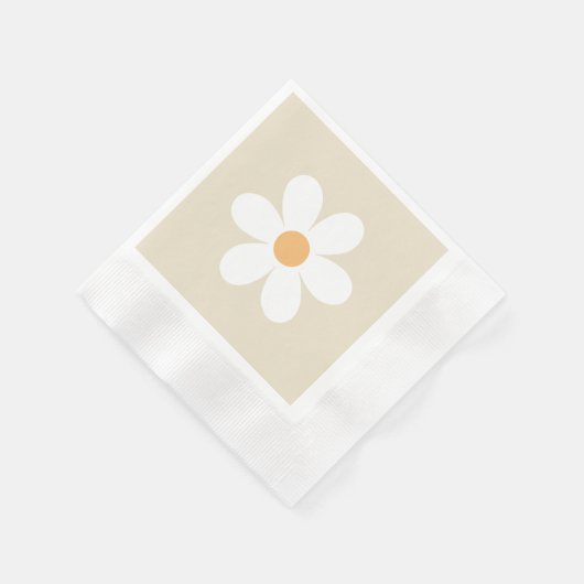 Retro daisy tan boho servet (Hoek)