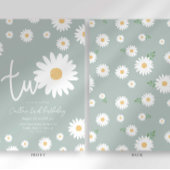 Retro Daisy Twee Groovy Tweede Verjaardag Kaart