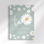 Retro Daisy Twee Groovy Tweede Verjaardag Kaart