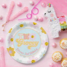 Retro Daisy Two Groovy Birthday Custom Paper Bord