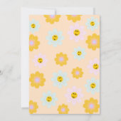 Retro Daisy Two Groovy Second Birthday Uitnodiging (Achterkant)