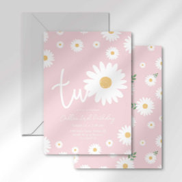 Retro Daisy Two Groovy Tweede Verjaardag Kaart