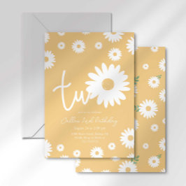Retro Daisy Two Groovy Tweede Verjaardag Kaart