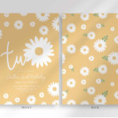 Retro Daisy Two Groovy Tweede Verjaardag Kaart