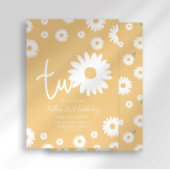 Retro Daisy Two Groovy Tweede Verjaardag Kaart