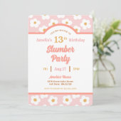 Retro Daisy Verjaardag Slumber Party Kaart (Staand voorkant)