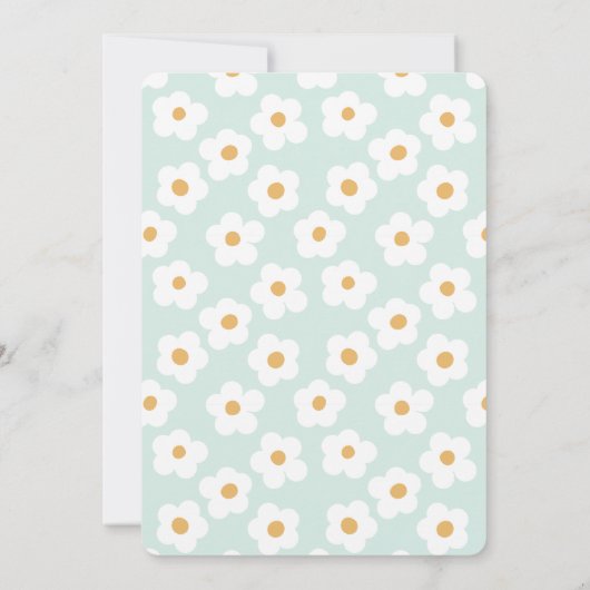 Retro Daisy Verjaardag Slumber Party Kaart (Achterkant)