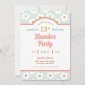 Retro Daisy Verjaardag Slumber Party Kaart (Voorkant)