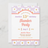 Retro Daisy Verjaardag Slumber Party Kaart (Voorkant)