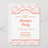 Retro Daisy Verjaardag Slumber Party Kaart (Voorkant)