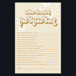Retro Daisy vrijgezellenfeest Game Flyer<br><div class="desc">Wie kent het beste spel in het Vrijgezellenfeest van de Bride. Retro daisy-ontwerp.</div>