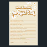 Retro Daisy vrijgezellenfeest Game Flyer<br><div class="desc">Wie kent het beste spel in het Vrijgezellenfeest van de Bride. Retro daisy-ontwerp.</div>