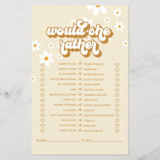 Retro Daisy vrijgezellenfeest Game Flyer