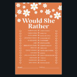 Retro Daisy vrijgezellenfeest Game Flyer<br><div class="desc">Wie kent de Bride beste Bridal,  "Zou ze het liever doen",  een douchegame. Retro daisy-ontwerp.</div>