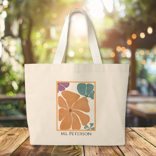Retro Daisy Waterverf Teacher Canvas tas