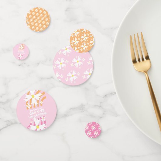 Retro Daisy Way Two Groovy Rainbow Party Confetti (Groep)