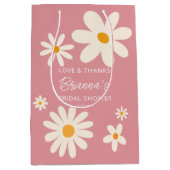 Retro daisy woestijn roze vrijgezellenfeest gunst  medium cadeauzakje (Voorkant)