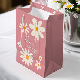 Retro daisy woestijn roze vrijgezellenfeest gunst  medium cadeauzakje
