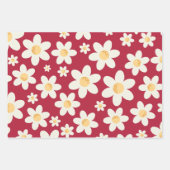 Retro Daisy wrapping papier vellen | Groovy Floral (Voorkant)