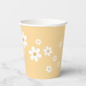 Retro Daisy yellow boho Baby shower Papieren Bekers (Achterkant)